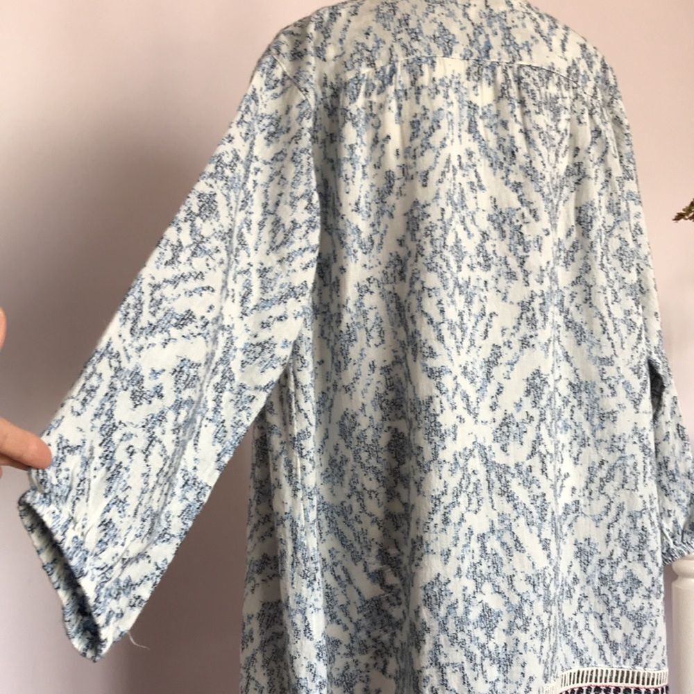Anthropologie Maeve Blue Arwen Ikat Duster - Picture 7 of 14